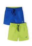 Minoti Zwembroek Kind Jongens 2-Pack Blauw Limoen