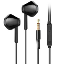 Lenovo XF06 Oordopjes met Microfoon - 3 5mm AUX Oortjes Wired Earphones Oortelefoon Zwart