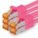 1aTTack.de 1m - Cat.7 Netwerkkabel Magenta - 5 stuks Gigabit Ethernet LAN-kabel 10000 Mbit/s Patchkabel Cat7 Kabel S FTP PIMF Afscherming LSZH Cat.7 Ruwe Kabel RJ45 Connector Cat 6a - 5 x 1 meter