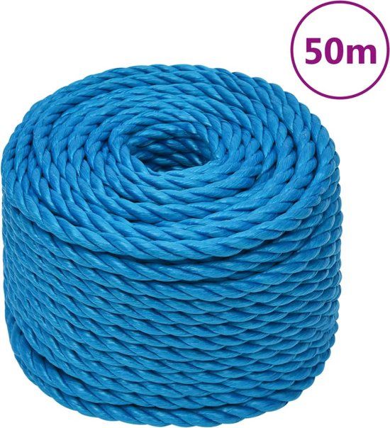 vidaXL Werktouw - 24 mm - 50 m - Polypropeen - Blauw