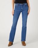 Wrangler Bootcut Camellia Jeans Vrouwen W24 x L32 Katoen/Polyester/Elastaan Blauw