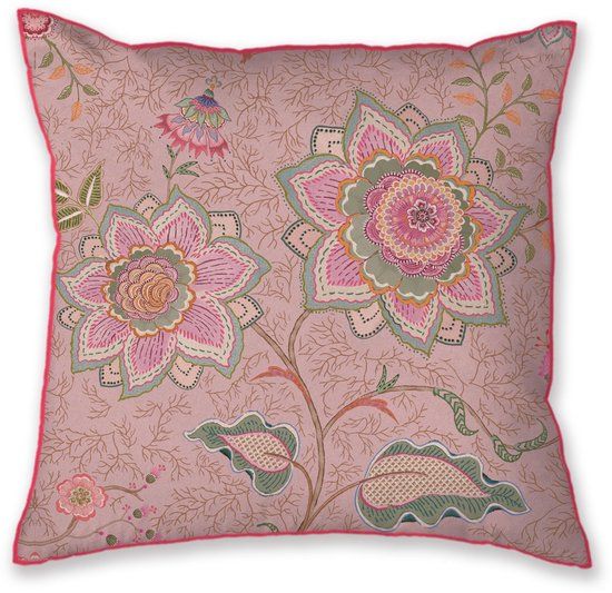 Pip Studio Mumbai Morning Square Cushion Sierkussen - 53 x 53 cm - Roze