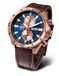 Vostok Europe Almaz Space Station 320B660-L heren chronograaf lederen band, Roze/Blauw, Riem