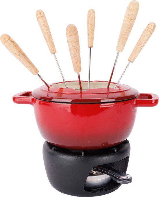 Cosy & Trendy Fondueset Fontestic Traditional Red 1,7 liter Ø 18 cm Gietijzer