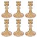 Merkloos Dailygoods Kandelaarset 6-delig Barnsteen Glas