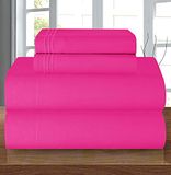 Elegant Comfort 4-delige beddengoedset van Egyptisch katoen, draaddichtheid 1500, hotelkwaliteit, strijkvrij, comfortabel, elastisch hoeslaken, diep vak tot 40,6 cm, extra groot bed, hot pink
