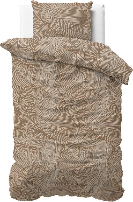 Sleeptime Dekbedovertrek Pure Amber Beige/bruin - 140 x 200/220 cm - 100% Katoen - Incl. Kussensloop