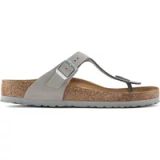 Birkenstock Gizeh SFB NU Regular Dames Teenslipper Leer Grijs Maat 38