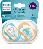 Philips Avent Ultra Air fopspeen 6-18 mois, 2 pièces, bleu/orange