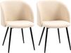 HOMCOM Set van 2 eetkamerstoelen, polyester, 55x62x80cm, beige