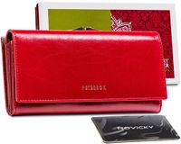 Peterson Portefeuille Femme Cuir Classique Protection RFID Portefeuille à Rabat 9 Emplacements Cartes 14 Compartiments Multicolore PTN PL-721