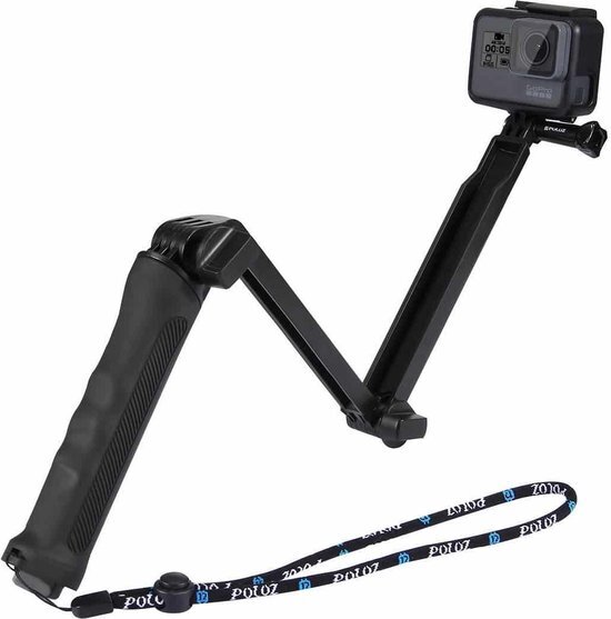 - PULUZ 3-Way Grip Opvouwbaar Multifunctionele Selfie-stick Uitbreiding Monopod met statief voor GoPro HERO5 Session / 5/4 Session / 4/3 + / 3/2/1, Xiaoyi Sport Camera's, Lengte: 20-58cm