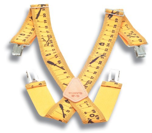 Kuny's Bretels in meetlint-design, 5 cm breed, geel