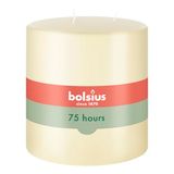 Bolsius - Stompkaars – XXL – Ivoor – 3-lont – 15 x 15cm – Bevat natuurlijke plantaardige was – Zonder palmolie