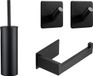 XIVADA Toilet Accessoires Zwart Set - Toiletset 4-delig - Wc Accessoires Zonder Boren