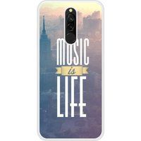 Redmi Bedrukt siliconen hoesje compatibel met Redmi Note 8 Music is life