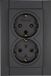 KOPP - Wandcontactdoos - Athenis - Inbouw - 1-voudig Dubbel Stopcontact - Randaarde - Mat Antraciet