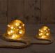 Anna's Collection Verlichte kerstballen - 2x stuks - goud - glas - aan touw - D10 en D15 cm - warm wit