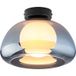 LIVARNO HOME LED-wand- en plafondlamp, lampenkap van hoogwaardig glas. (Grijs glas)