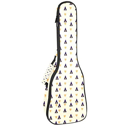 Mersov Concert Ukulele rugzak, zware ukelele tas met opslag, sopraan concert tenor ukelele 10 mm gewatteerde tas Halloween driehoek patroon