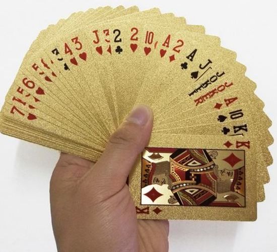 pippashop Luxe Gouden Speelkaarten / Poker kaarten waterdicht Geplastificeerd