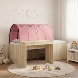 vidaXL Bed met Tunnel 3 st Sonoma eiken en roze Bewerkt hout