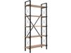 Étagère 5 niveaux effet bois et piètement noir 90 cm