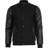 Urban Classics Oldschool College Jacket Veste homme, Blk/Blk, XXL