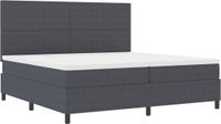 vidaXL Boxspring bed Donkergrijs en Wit 200 x 200 cm Corduroy stof