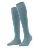 FALKE Softmerino lang eenkleurig wol katoen kniekousen dames blauw - maat 35-36