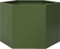 vidaXL Plantenbak zeshoek 69x60x45 cm staal olijfgroen