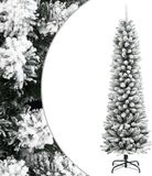 vidaXL Kunstkerstboom met sneeuw smal 210 cm PVC en PE