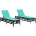 Maison Exclusive - Ensemble De 2 Chaises Longues Avec Table Noir Résine Tressée