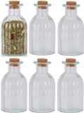 Excellent Houseware Kruidenpotjes - 6 stuks - Glas - Transparant - 280 ml