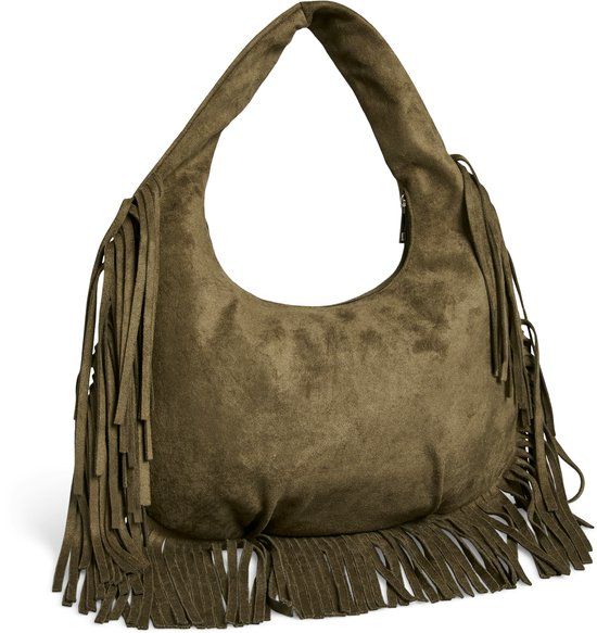 PIECES PCFINA FRINGE SHOULDER BAG PP Woodbine Polyester
