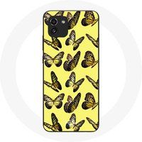 Maniacase Etui voor Samsung Galaxy A03 Vlinders Gele Achtergrond