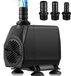 Pompe submersible - Pompe pour étangs et fontaines - 60 Watt - Capacité : 3000 litres par heure - Puissance réglable - Très silencieux - Hauteur de refoulement : 2,8–3 mètres