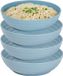Plasticforte Rond bord/camping - 4x - diep bord/breed schaaltje - D19 x H5.5 cm - blauw - kunststof - soepborden - onbreekbaar servies