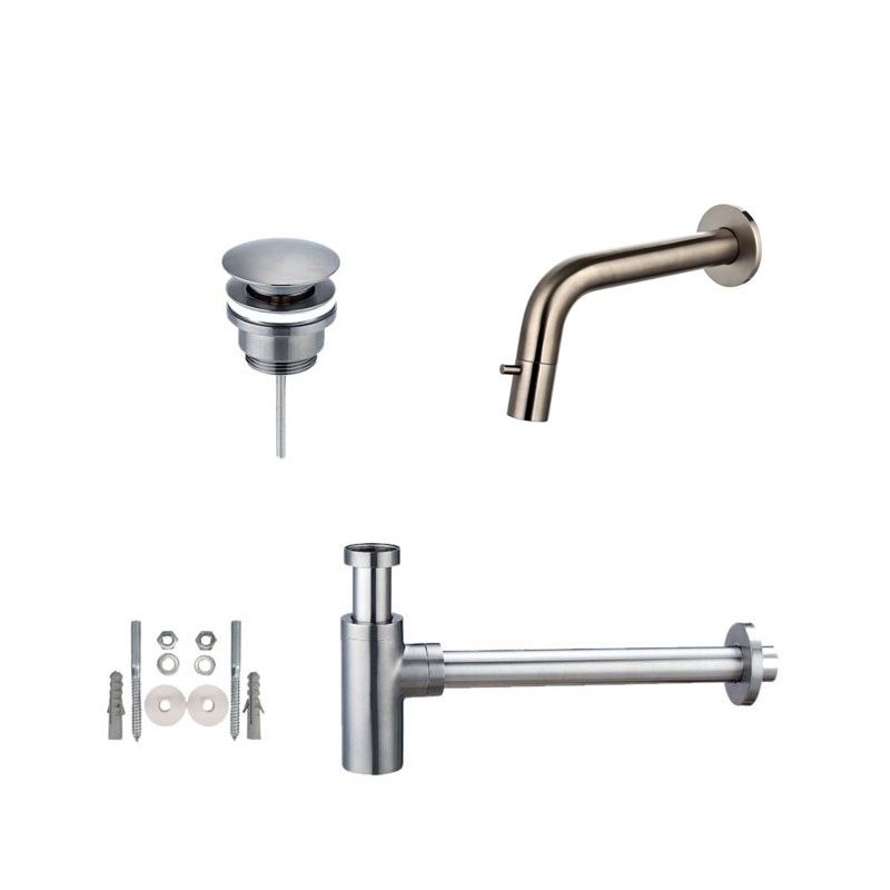 Badkamerplanet Toiletkraan Inbouw Fonteinkraan set gun metal