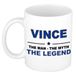 Bellatio Decorations Naam cadeau Vince - The man, The myth the legend koffie mok / beker 300 ml