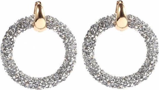 Cilla Jewels Lookinggoodtoday Ronde oorbellen Crystal Gold Silver