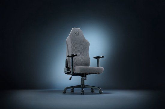 Razer Iskur V2 X - Basis gamestoel met geïntegreerde lendensteun (kussens van gevormd schuim met hoge dichtheid, 2D armleuningen, zachte stof) Grijs