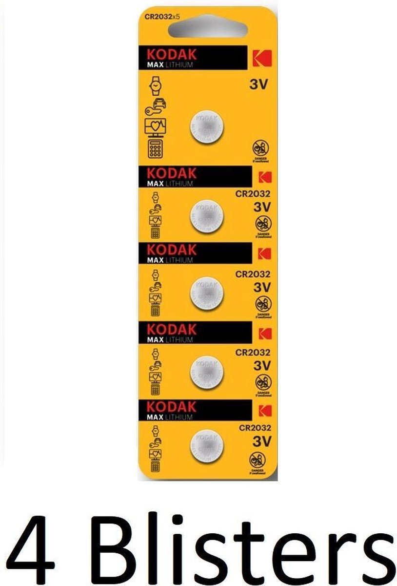 Kodak 20 Stuks (4 Blisters a 5 st) Max lithium CR2032 blister 5