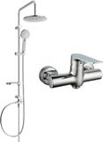 Mexen Carl set de douche à poser avec douche de pluie et mitigeur de douche Pecos, chrome - 72740240-00