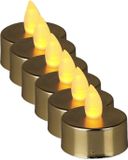 Merkloos LED theelichtjes/waxinelichtjes - 12x st - goud - 4 cm - kunststof