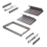 Emuca - Kit van Schoenenladenset uitschuifbaar voor kasten Quartz, verstelbaar, module 600mm, Staal, aluminium en kunststof, Titanium