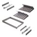 Emuca - Kit van Schoenenladenset uitschuifbaar voor kasten Quartz, verstelbaar, module 600mm, Staal, aluminium en kunststof, Titanium