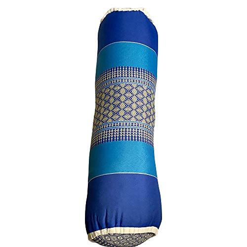 VIE Naturals Thai Kapok Neck Pillow - Large Sausage - Blue/Multicolor - One Size