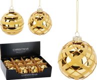 Nampook Koopman Kerstbal glas 8 cm 2ass goud Nampook