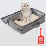 Merkloos Kattenbak Opvouwbaar Waterdicht 35 x 45 x 11 cm met Ritsdeksel en Schepje